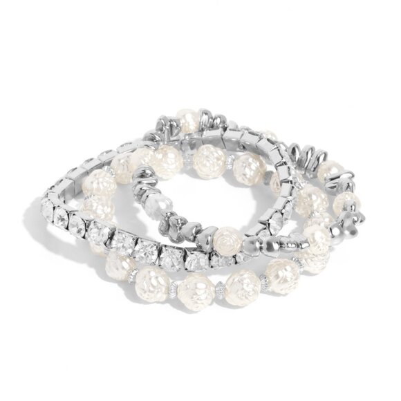 Fair Florals - White Bracelet - Picture 2 of 2